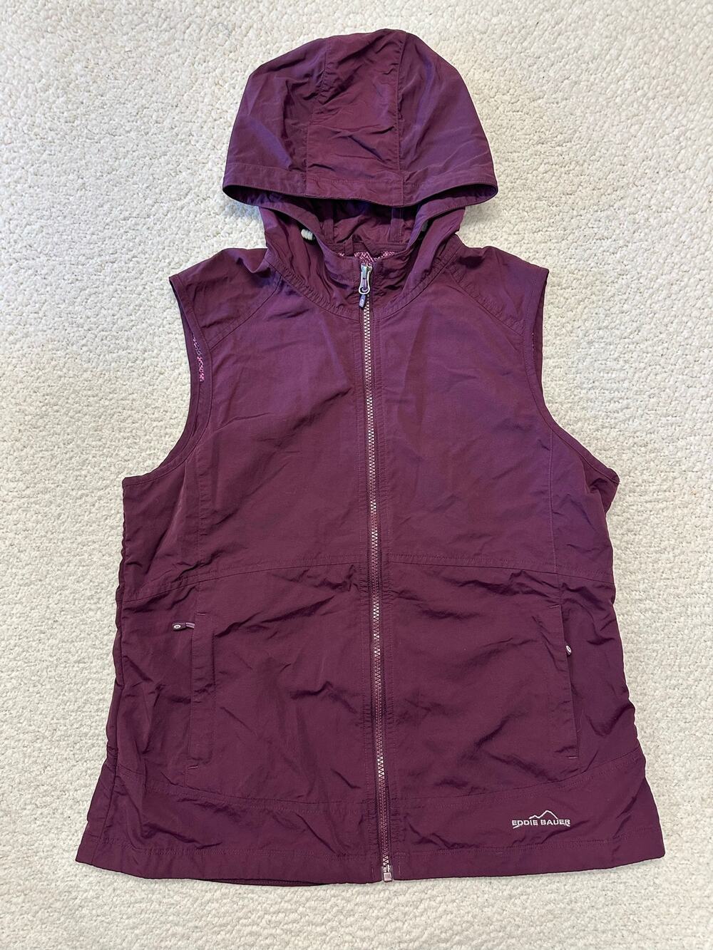 Eddie Bauer Womens Hooded Vest Large